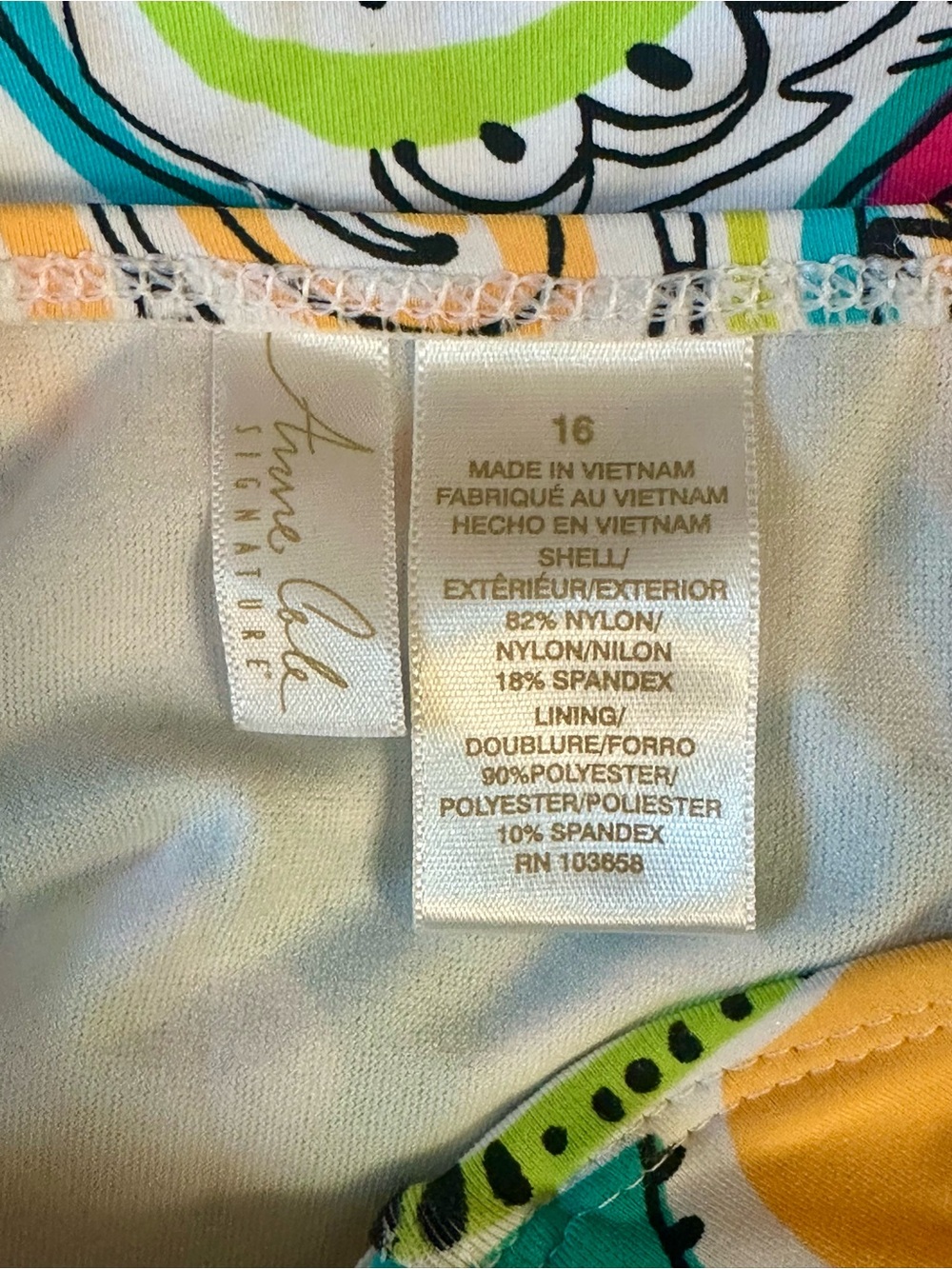 Anne Cole Signature One piece swimwear Multicolor Strapless Ruched Swimsuit 16 - Picture 9 of 9